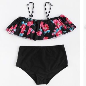 High Waisted Floral Swimsuit
